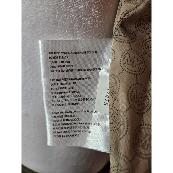 Michael Kors Women's Orange Hooded Rain‎ Coat Belted Gold Buttons Small - Picture 7 of 13